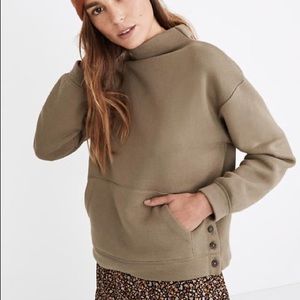 madewell mockneck side button sweatshirt